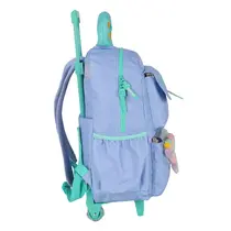 Mochila Infantil Com Roda e Alça Pompom Lilás UP4YOU
