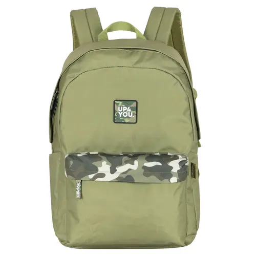 Mochila Jovem Sem Roda G Camuflada Verde Up4You