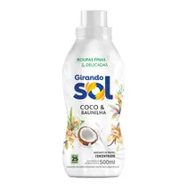 Amaciante de Roupas Concentrado 500ml Coco e Baunilha Girando Sol