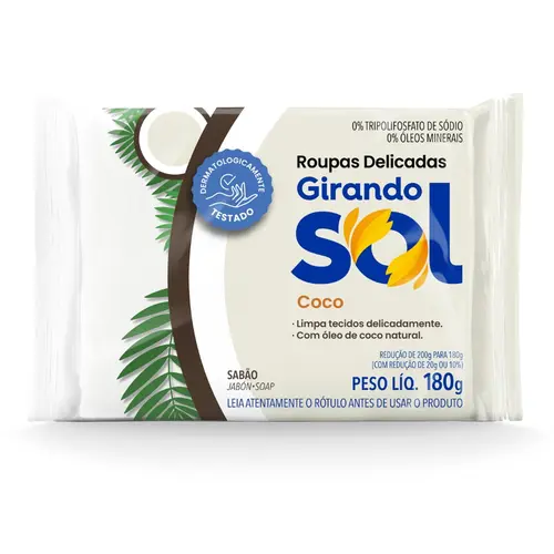 Sabão em Barra 180g Coco Girando Sol