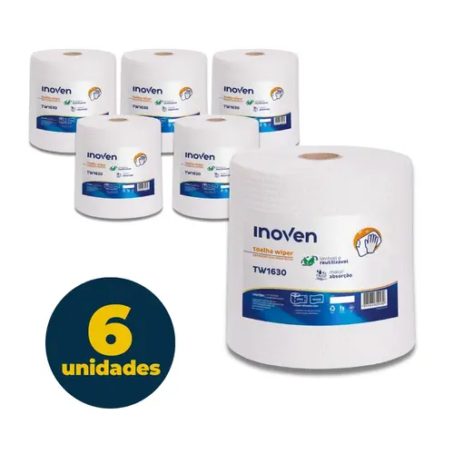 TOALHA DESCARTAVEL MULTIUSO 16CMX30CM 70G ROLO 150UN 6 UN