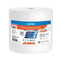 Toalha Descartável Multiuso 25cm X 240m 50g Rolo 600 Unidades