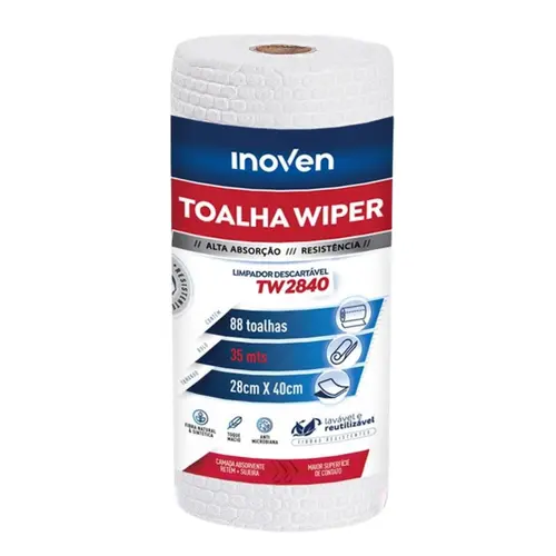 Toalha Pano 28cm X 40cm 78G Wiper Rolo Com 88 Panos