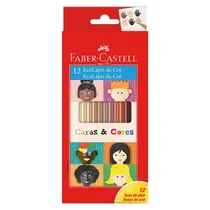 LAPIS COR 12 CORES FABER TONS DE PELE CARAS E CORES 12 EST