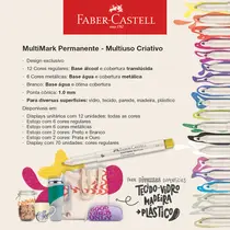 MARCADOR PERM MULTIUSO MULTIMARK 1.0MM FABER VERMELHO 703 12 UN