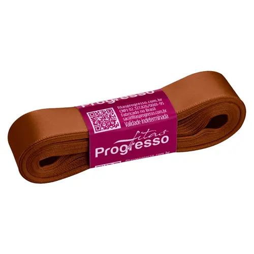 Fita de Cetim Marrom Cacau 22mm X 10m