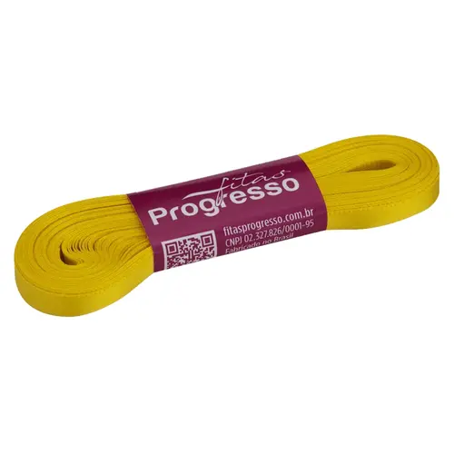 Fita de Cetim Amarelo Gema 7mm X 10m