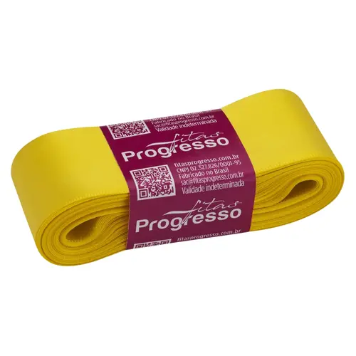 Fita de Cetim Amarelo Gema 38mm X 10m