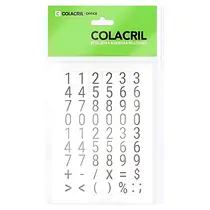 Etiqueta Adesiva Uso Manual Colacril 6 Folhas 15MMX15MM Números