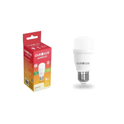 Lâmpada de LED 9W Bulbo Branca Quente 3000K E27 Superled Ourolux
