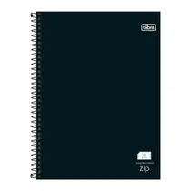 CADERNO QUADRICULADO 7MM UNIV CD ESP 48FL TILIBRA ZIP PRETO