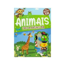 Livro Infantil Atividades Animais Com Adesivos EVA Brasileitura