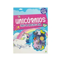 Livro Infantil Atividades Unicórnios Com Adesivos EVA Brasileitura