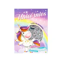 Livro Infantil Atividades Unicórnios Com Adesivos Metalizados Brasileitura