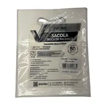 Sacola Boca de Palhaço PE 16cm X 20cm Branca Com 50 Unidades