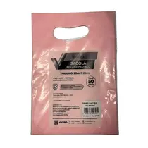 Sacola Boca de Palhaço PE 20cm X 30cm Rosa Com 50 Unidades