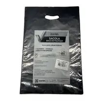 Sacola Boca de Palhaço PE 35cm X 50cm Preta Com 50 Unidades