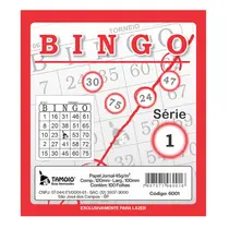 Bloco de Bingo Papel Jornal 108mm X 120mm Com 100 Folhas