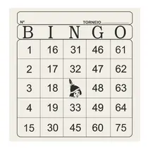 Bloco de Bingo Papel Jornal 108mm X 120mm Com 100 Folhas
