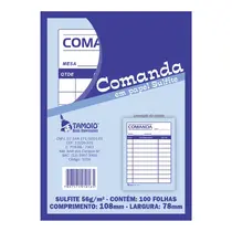 Bloco de Comanda 108mm X 78mm Com 100 Folhas