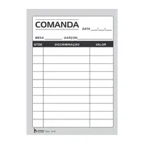 Bloco de Comanda 108mm X 78mm Com 100 Folhas