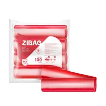 Saco de Lixo Infectante Vermelho 30L 59cm X 62cm Com 100 Unidades 12 Micras Rolo Super Reforçado