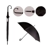 GUARDA CHUVA CABO CURVADO PRETO