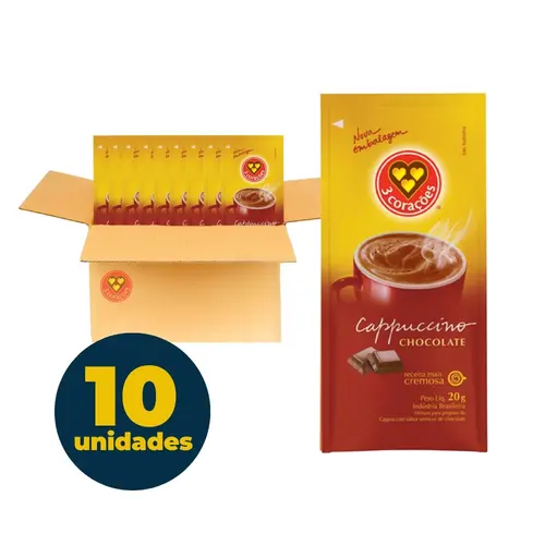 Café Três Corações Individual Sachê 20g Chocolate Caixa com 10 Unidades