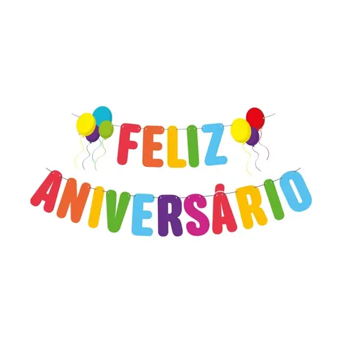 Faixa Decorativa 1,10mt Feliz Aniversário