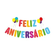 Faixa Decorativa 1,10mt Feliz Aniversário