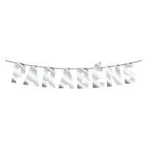 Faixa Decorativa 85cm Parabéns Prata