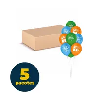 BALAO DECORADO 9 25 UN FELIZ ANIVERSARIO SORTIDO 5 PCT