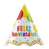 CHAPEU FESTA 13CMX15CM FELIZ ANIVERSARIO 08 UN 6 UN