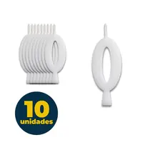 VELA ANIVERSARIO BRANCA 5,5CM N° 0 10 UN