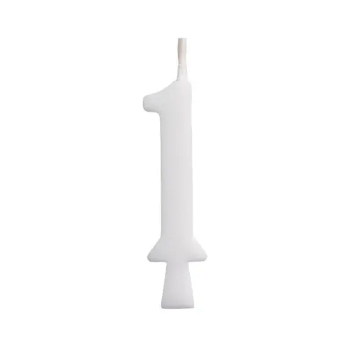Vela de Aniversário Branca 5,5CM N° 1