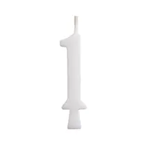 Vela de Aniversário Branca 5,5CM N° 1