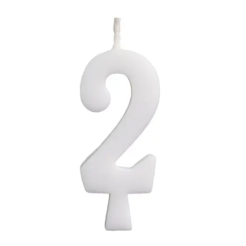 Vela de Aniversário Branca 5,5CM N° 2