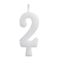 Vela de Aniversário Branca 5,5CM N° 2