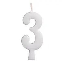 Vela de Aniversário Branca 5,5CM N° 3