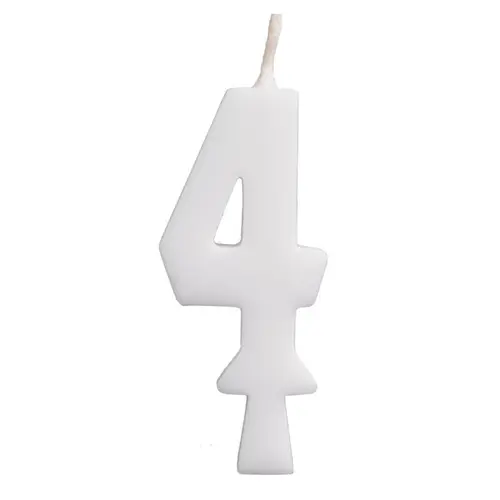 Vela de Aniversário Branca 5,5CM N° 4