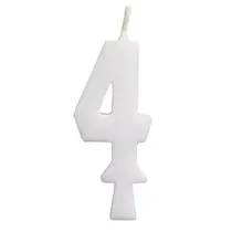 Vela de Aniversário Branca 5,5CM N° 4