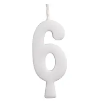 Vela de Aniversário Branca 5,5CM N° 6