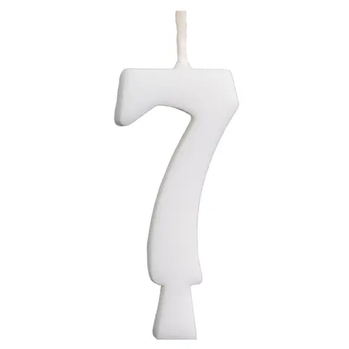 Vela de Aniversário Branca 5,5CM N° 7