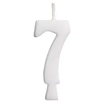 Vela de Aniversário Branca 5,5CM N° 7