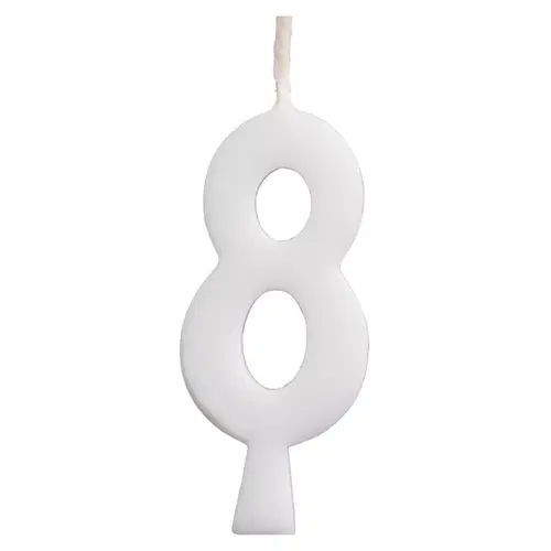 Vela de Aniversário Branca 5,5CM N° 8