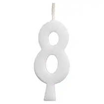 Vela de Aniversário Branca 5,5CM N° 8