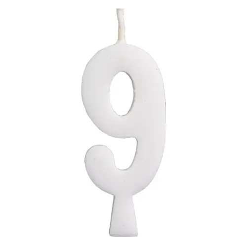 Vela de Aniversário Branca 5,5CM N° 9
