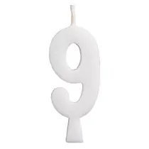 Vela de Aniversário Branca 5,5CM N° 9