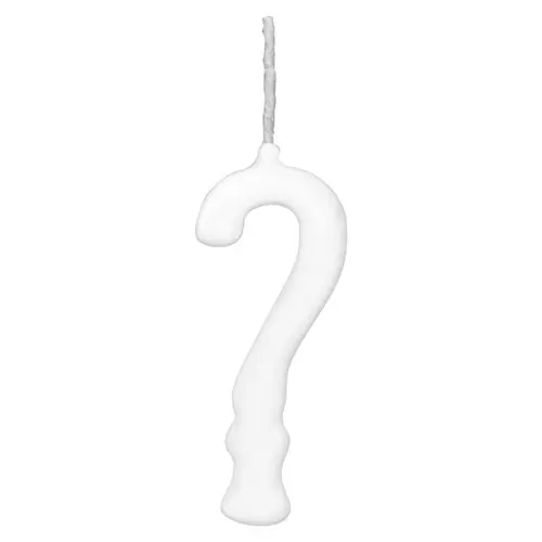 Vela de Aniversário Branca 7CM Interrogação