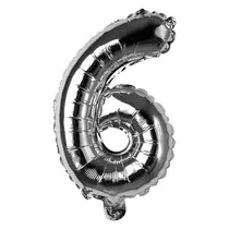 BALAO METALIZADO PRATA 35CMX23CM N° 6